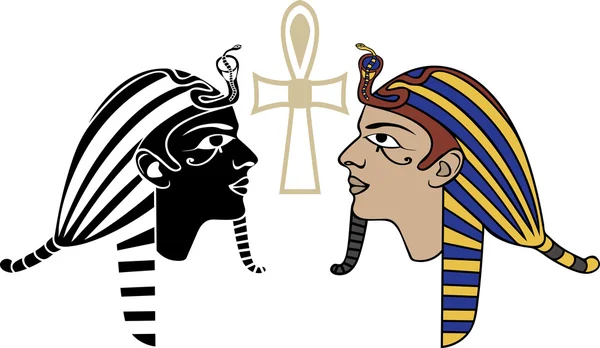 Tête de pharaon égyptien — Image vectorielle