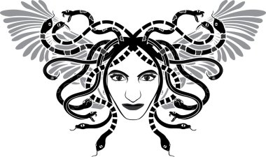 Medusa Gorgona head clipart