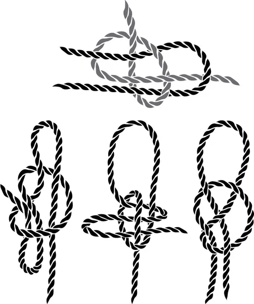 Sea knot set stencil — Stock Vector