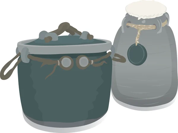 Two pots — Stock Vector