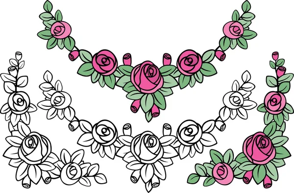 老式的玫瑰花纹图案 — 图库矢量图片