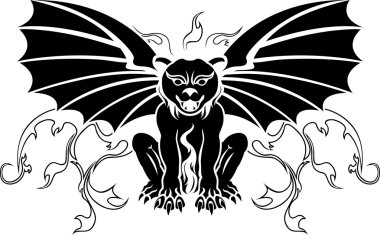 Gargoyle stencil decoration clipart