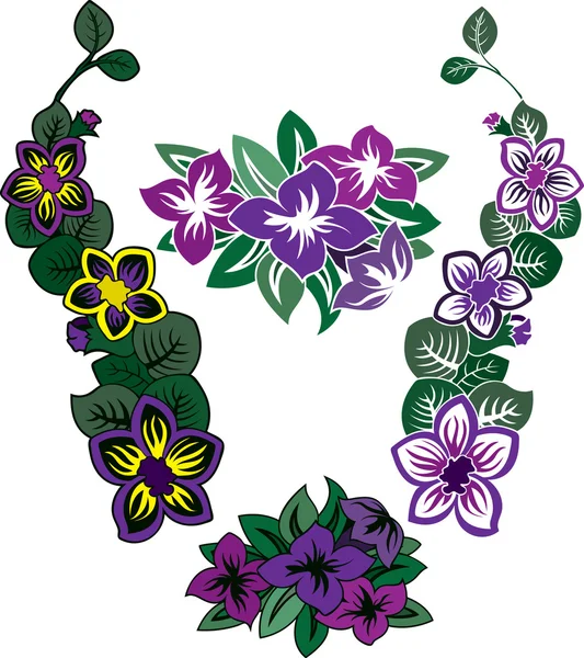 Floral stencil pattern set — Stock Vector