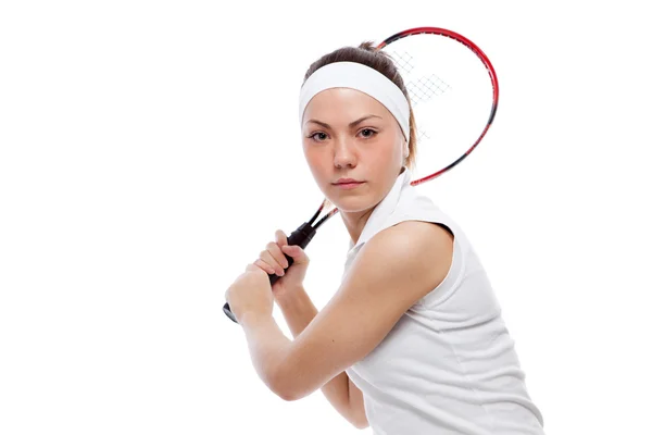 stock image Woman with tennis racquet