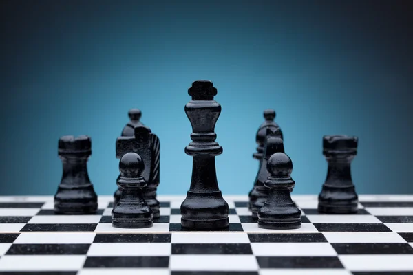 Schwarze Schachfiguren — Stockfoto