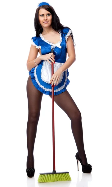 Jovem sexy dona de casa limpador — Fotografia de Stock