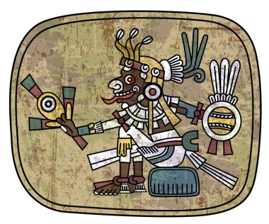 Ancient petroglyph depicting a man clipart