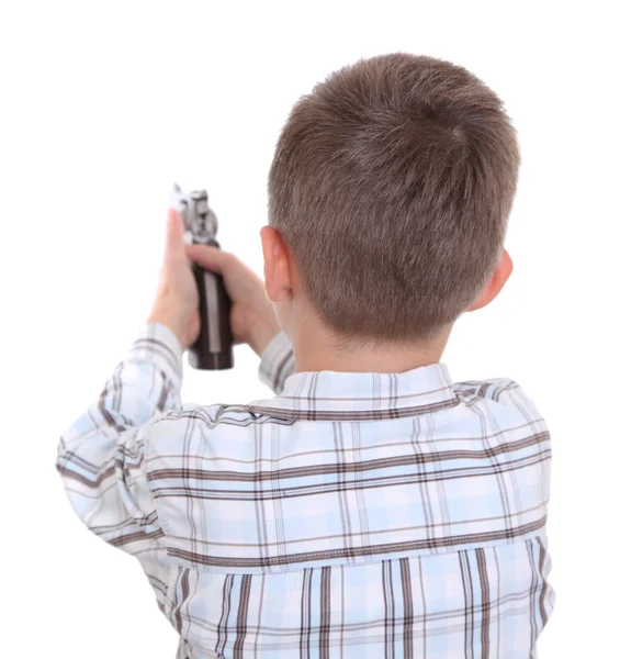 Αγόρι με παιχνίδι όπλο — Φωτογραφία Αρχείου