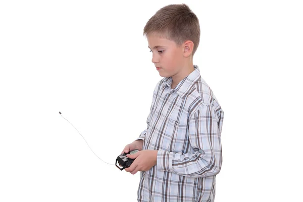 Boy with remote controller — Stock Photo, Image