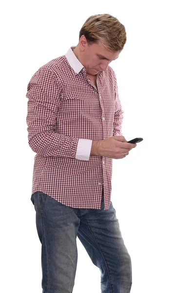 Muž s mobilním telefonem — Stock fotografie