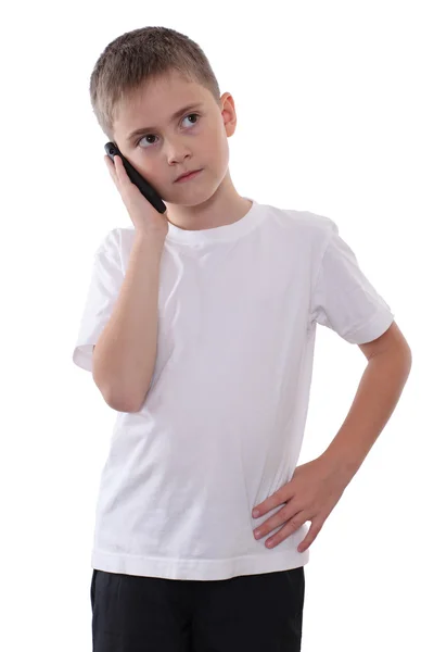 Niño con teléfono móvil —  Fotos de Stock