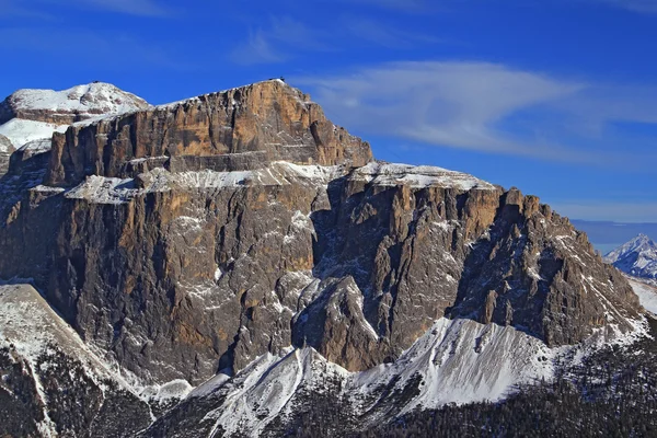 Skály sass pordoi, sella skupina. — Stock fotografie