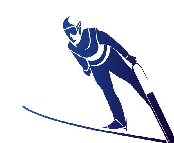 Jumping skier — Stock Vector