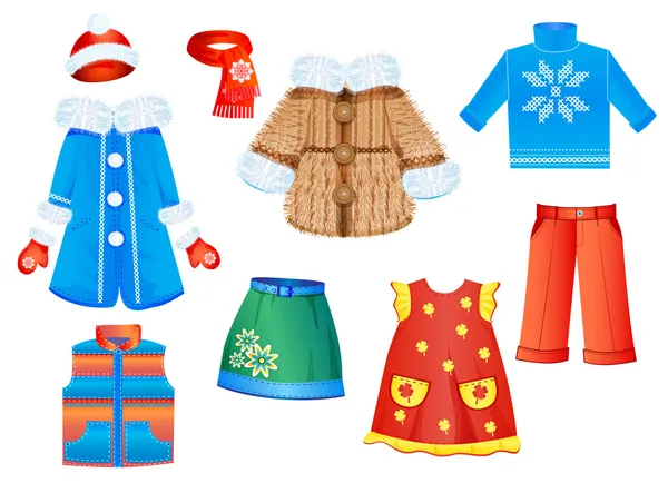 Zestaw sezonowe ubrania dla dziewczyn Ilustracja Stockowa