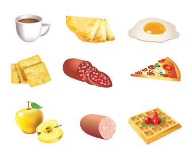 Food icon set clipart