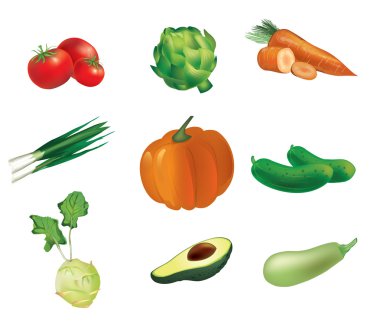 Set of vegetables clipart