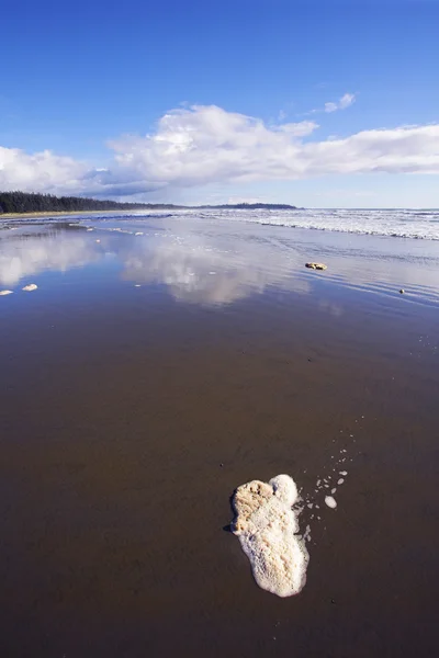 Schiuma di mare sulla sabbia — Foto Stock