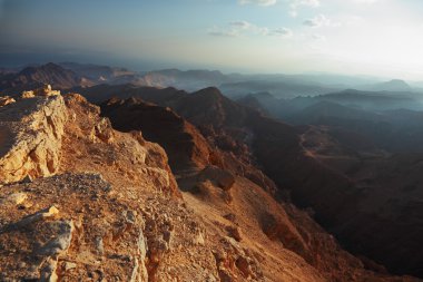 Morning fog in desert Sinai. clipart