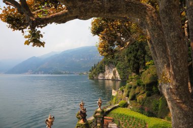 Lake Como in the mist clipart