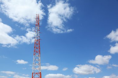 Aerial mast in the small village clipart