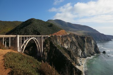 The bridge on the coastal highway clipart