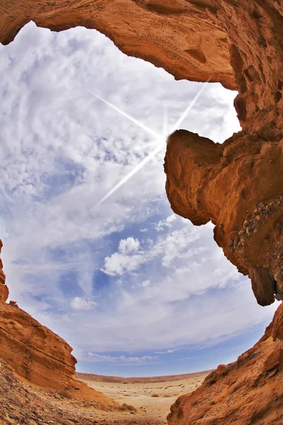 Effektiv slot-håls canyon i öknen — Stockfoto