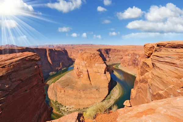 De hoefijzer canyon en de colorado rivier — Stockfoto