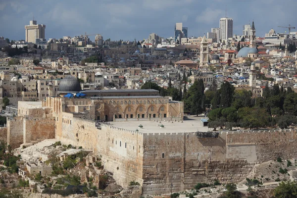 Cidade Santa de Jerusalém.Mesquita Al-Aqsa — Fotografia de Stock
