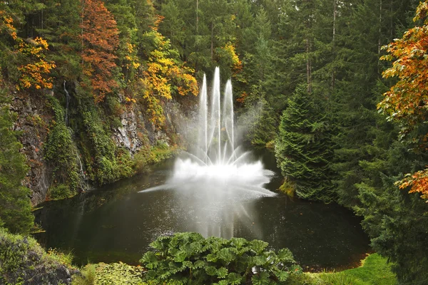 Air mancur tarian yang indah di pulau Vancouver — Stok Foto