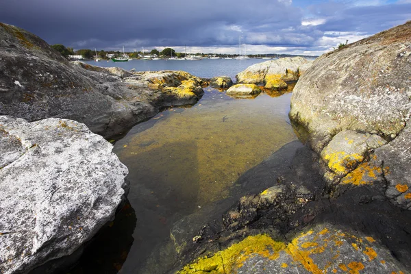 海岸の石の間でプール — ストック写真