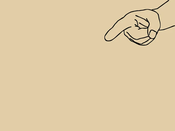 Рука человека на коричневом фоне, векторная иллюстрация — стоковый вектор