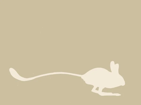 Jerboa silhouette on brown background, vector illustration — Stock Vector