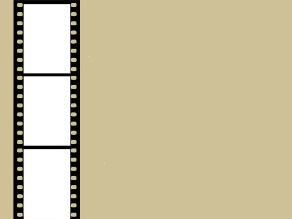 Película de cámara sobre fondo marrón, ilustración vectorial — Vector de stock