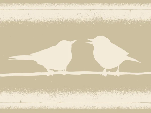 Силуэт птиц на коричневом фоне, векторная иллюстрация — стоковый вектор