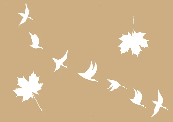 Кран в небі на коричневому фоні, Векторні ілюстрації — стоковий вектор