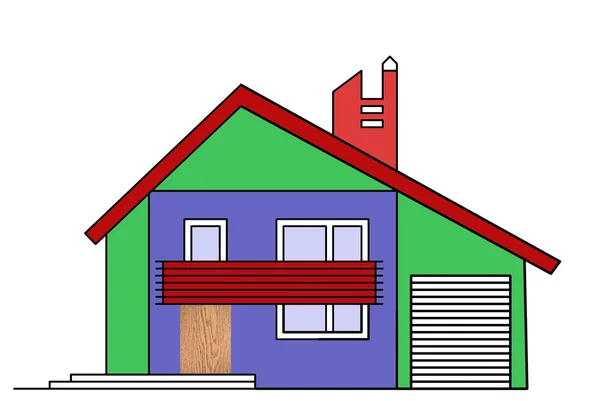 Dessin de maison sur fond blanc — Image vectorielle