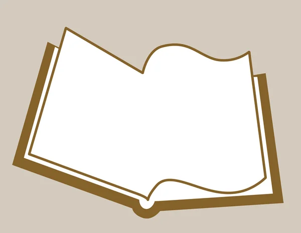 Apertura libro silhouette su sfondo marrone, vettore illustratio — Vettoriale Stock