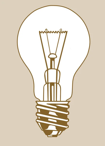 Žárovka silueta na hnědé pozadí, vektorové ilustrace — Stockový vektor