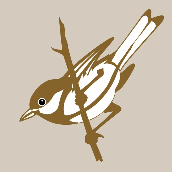 Silhouette uccello su sfondo marrone, illustrazione vettoriale — Vettoriale Stock