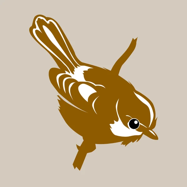 Bird silhouette on brown background, vector illustration — Stock Vector