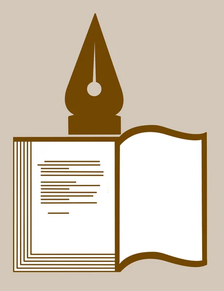 Sagoma del libro su sfondo marrone, illustrazione vettoriale — Vettoriale Stock