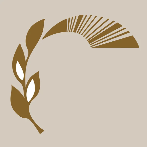 Simbolo astratto su sfondo marrone, illustrazione vettoriale — Vettoriale Stock