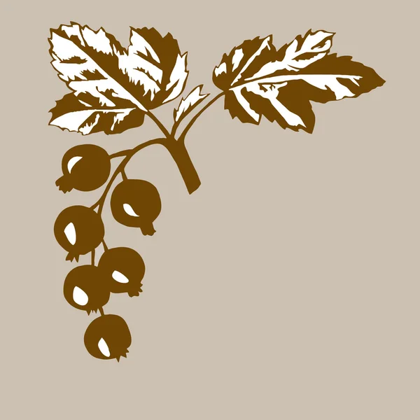 Rowanberry på brun bakgrund, vektor illustration — Stock vektor