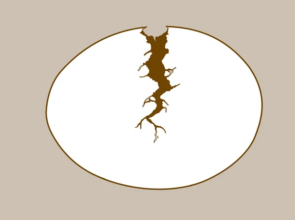 Kahverengi zemin, vektör çizim üzerinde yumurta siluet — Stok Vektör