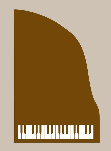 Silueta de piano sobre fondo marrón, ilustración vectorial — Vector de stock