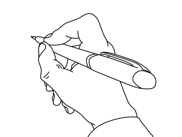 Ascia in mano su sfondo bianco, illustrazione vettoriale — Vettoriale Stock