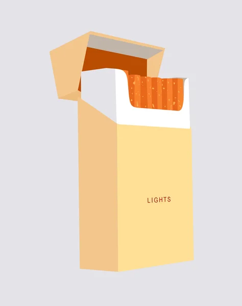 Cigarettpaket på grå bakgrund, vektor illustration — Stock vektor