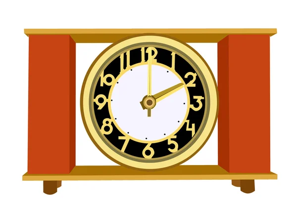 Jam alarm retro di latar belakang putih, ilustrasi vektor - Stok Vektor