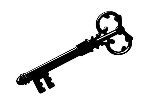 Schlüsselsilhouette auf weißem Hintergrund, Vektorillustration — Stockvektor