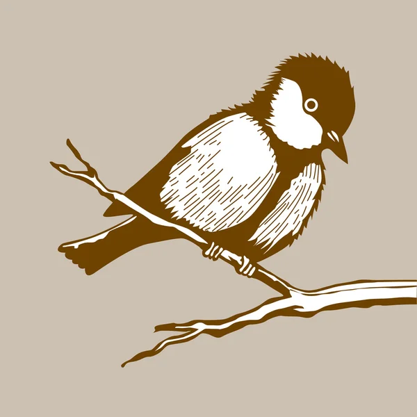 Silueta de pájaro sobre fondo marrón — Archivo Imágenes Vectoriales